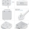 Surge Protector Flat Extension Cord Flat Plug Power Strip, 8 AC Outlets, 3 USB Charger(1 USB C Port) 3-Sided Outlet Extender, 5 Ft, 900 Joules Protection, Office Supplies, Dorm Room Essentials, Grey