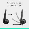 Logitech H390 Gaming Headphones, Wired Headphones with Mic, USB Headset with Microphone for PC, Noise Cancelling Microphone for Video Meetings, Music, Gaming - Black