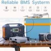 200W Portable Power Station, FlashFish 40800mAh Solar Generator With 110V AC Outlet/2 DC Ports/3 USB Ports, Backup Battery Pack Power Supply for CPAP Outdoor Advanture Load Trip Camping Emergency.