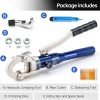 IBOSAD Copper Tube Fittings Hydraulic Pipe Crimping Tool with 1/2",3/4" and 1" Jaw Copper Pipe Press Crimper Pressing Pliers, with Pipe Cutter