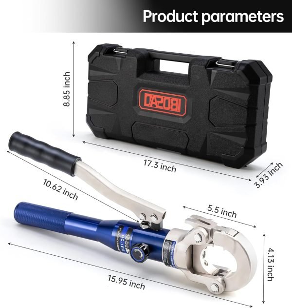 IBOSAD Copper Tube Fittings Hydraulic Pipe Crimping Tool with 1/2",3/4" and 1" Jaw Copper Pipe Press Crimper Pressing Pliers, with Pipe Cutter