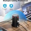 Power Strip Surge Protector, 10 Ft Extension Cord with 12 AC Multiple Outlets 4 USB (1 USB C), SMALLRT Power Tower Desktop Charging Station (Black, 6.5 FT)