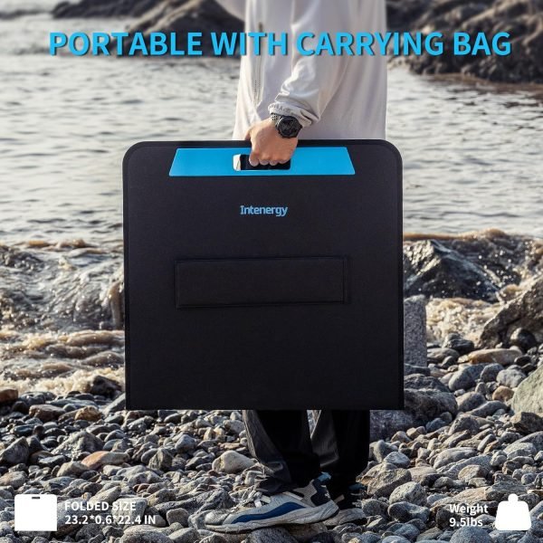 100Watt Foldable Solar Panel 23% Efficiency for Portable Power Station Ultra Thin Glass 1.1mm Surface with MC4 Connector for RV,Camping,Hiking,Travel